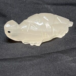 Vintage 3 Inch Miniature White Onyx Marble Turtle Figurine Made In Mexico